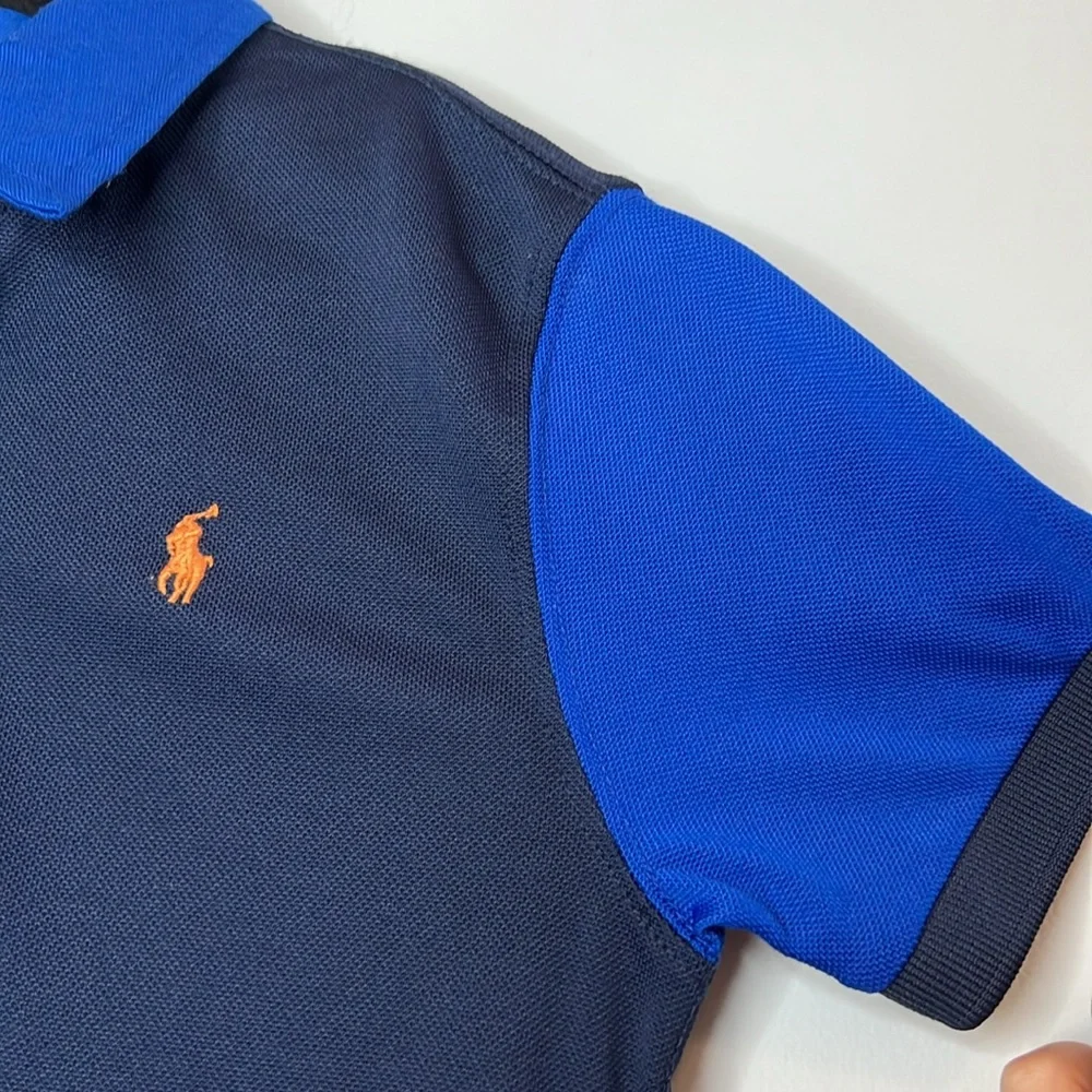 NWOT POLO Ralph Lauren Kids Blue Colorblock Short Sleeve Dress Shirt Boys Size 7 - Picture 3 of 7
